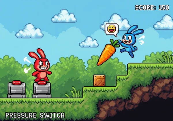 Two Poor Bunny characters in multiplayer action.