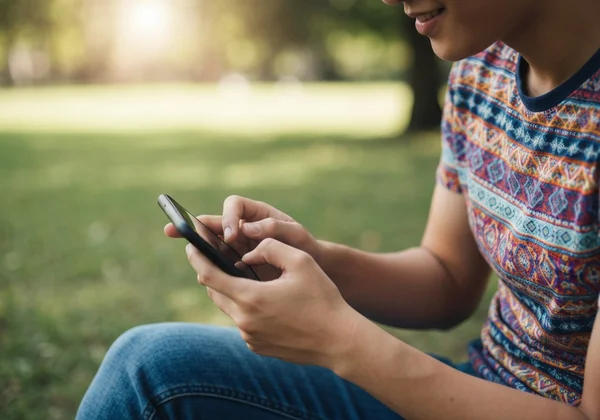 Person playing Poor Bunny on a smartphone
